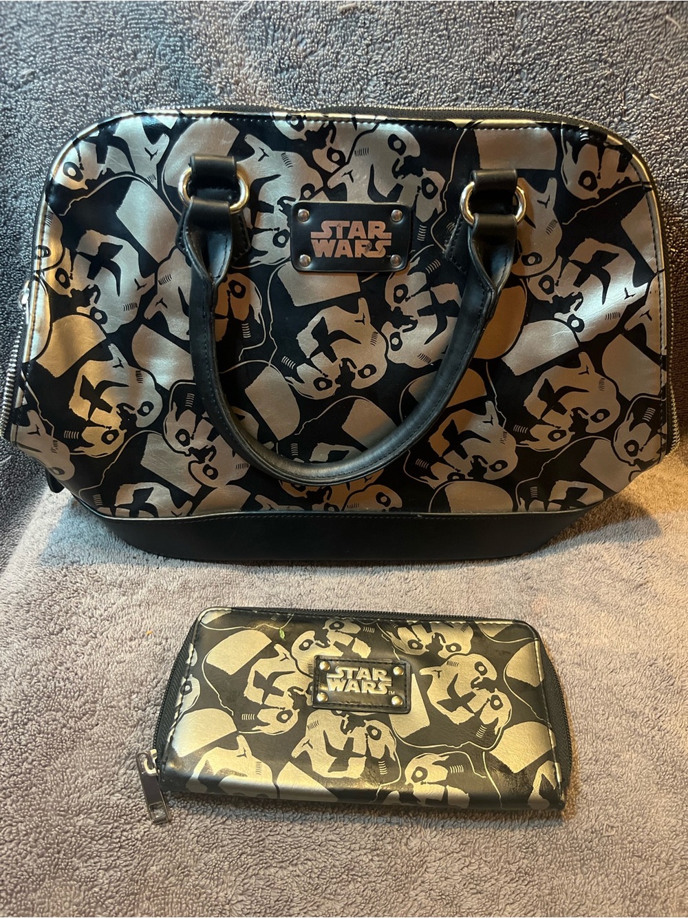 Star Wars Black & Silver Stormtrooper Satchel and Wallet Set